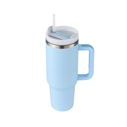 40 Oz Tumbler With Handle Straw Insulated, Stainless Steel Spill Proof Vacuum Coffee Cup Tumbler With Lid Tapered Mug