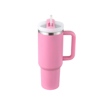 40 Oz Tumbler With Handle Straw Insulated, Stainless Steel Spill Proof Vacuum Coffee Cup Tumbler With Lid Tapered Mug